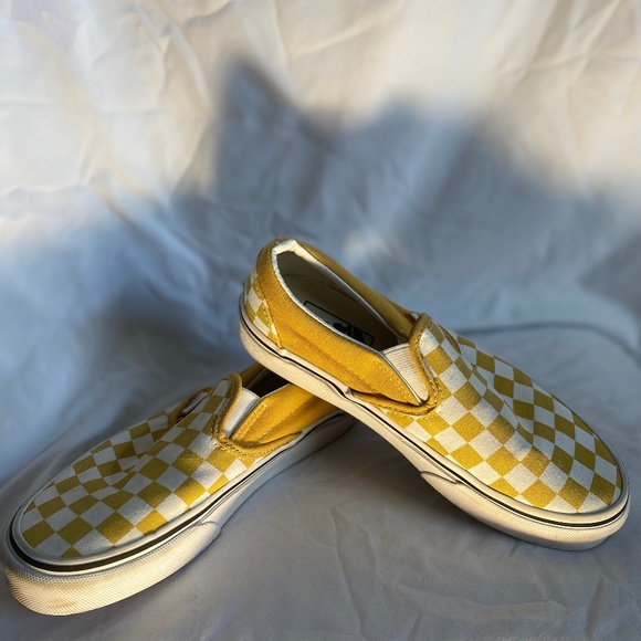Yellow and White Checkered Vans - Picture 2 of 3
